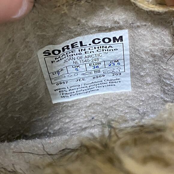 Sorel Joan of the Artic Winter Snow Boots Brown Size 7 - Picture 7 of 9